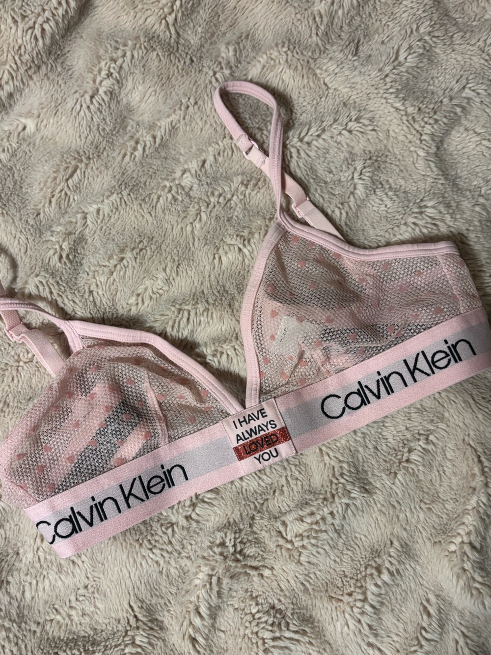 Calvin Klein Light Pink Logo Bralette